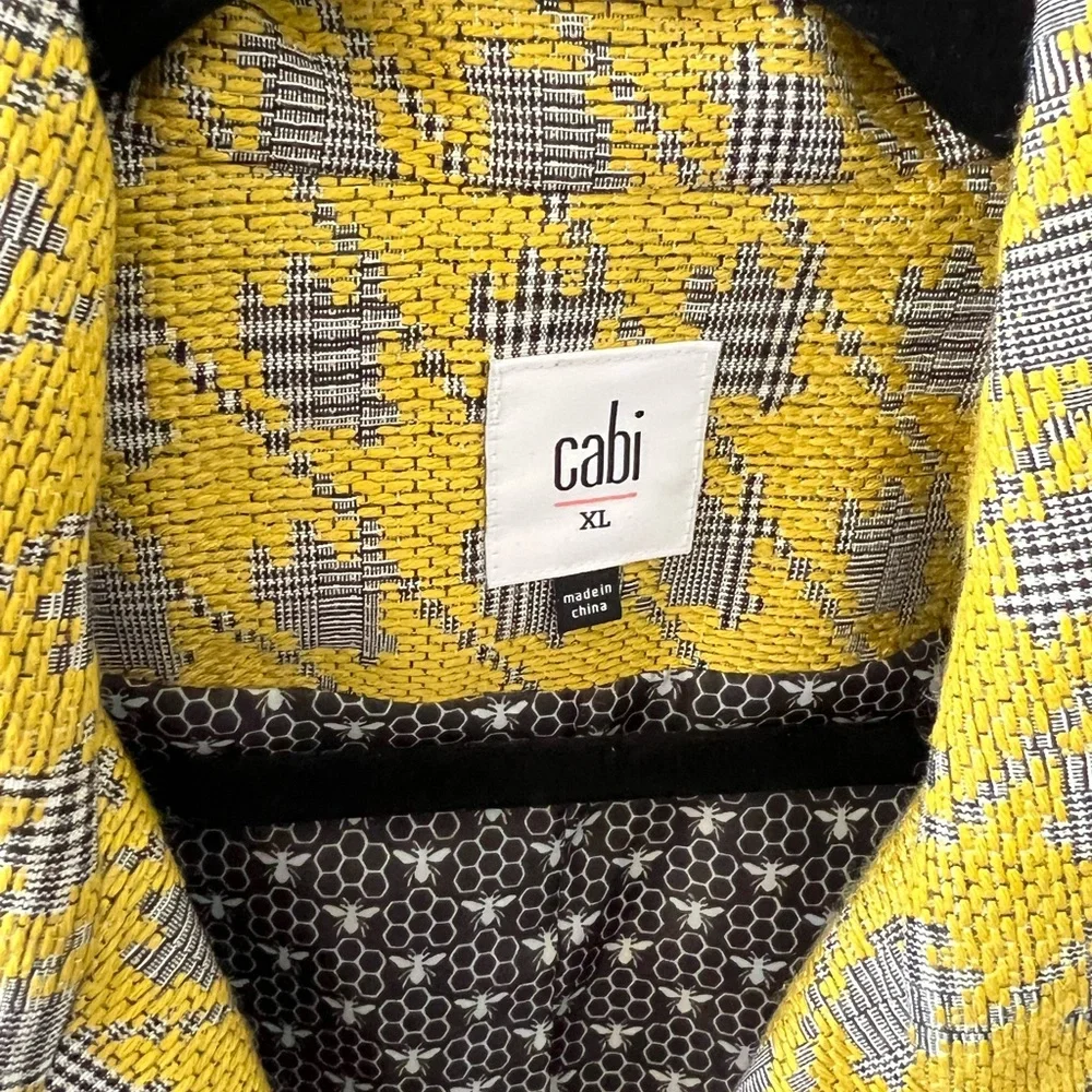 CAbi Regency Yellow and Gray Patterned Blazer - Picture 4 of 5